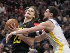 【168NBA】勇士8人上双轻取爵士夺5连胜！库里25+10汤普森26+6