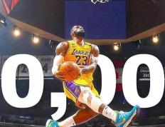 【168NBA】勒布朗-詹姆斯距4万分大关仅差9分！