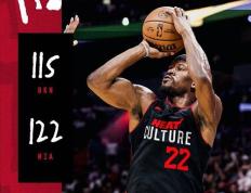 168NBA-热火122-115力克篮网迎7连胜,巴特勒36+5,邓罗26分