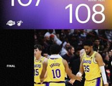 168NBA-詹姆斯绝杀，湖人107-108不敌热火！阿德巴约22+20+10