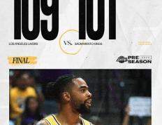 168NBA-季前赛：湖人109-101力克国王,拉塞尔21分,詹眉缺阵