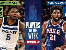 168NBA-NBA官宣周最佳：恩比德爱德华兹场均30+当选,浓眉马克西获提名