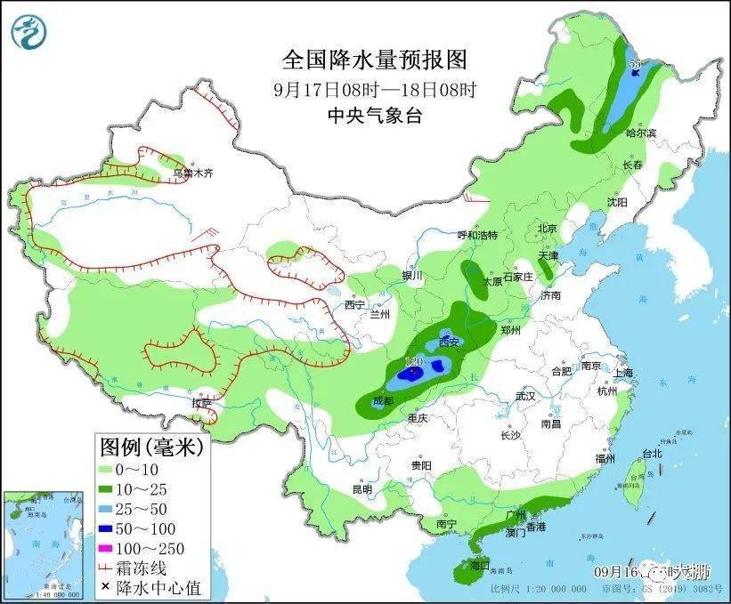 168NBA-最新未来三天全国天气预报(9月16日8时至9月19日8时)