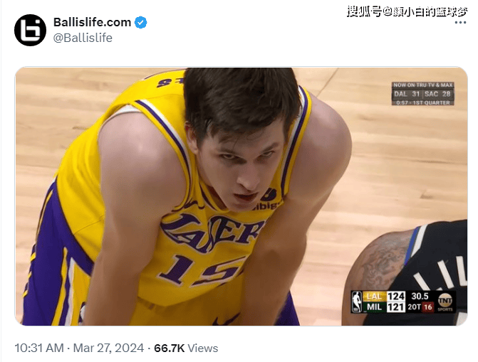 【168NBA】湖人官方连发7推为里夫斯疯狂：全美热搜决胜三分 名记盛赞没有上限