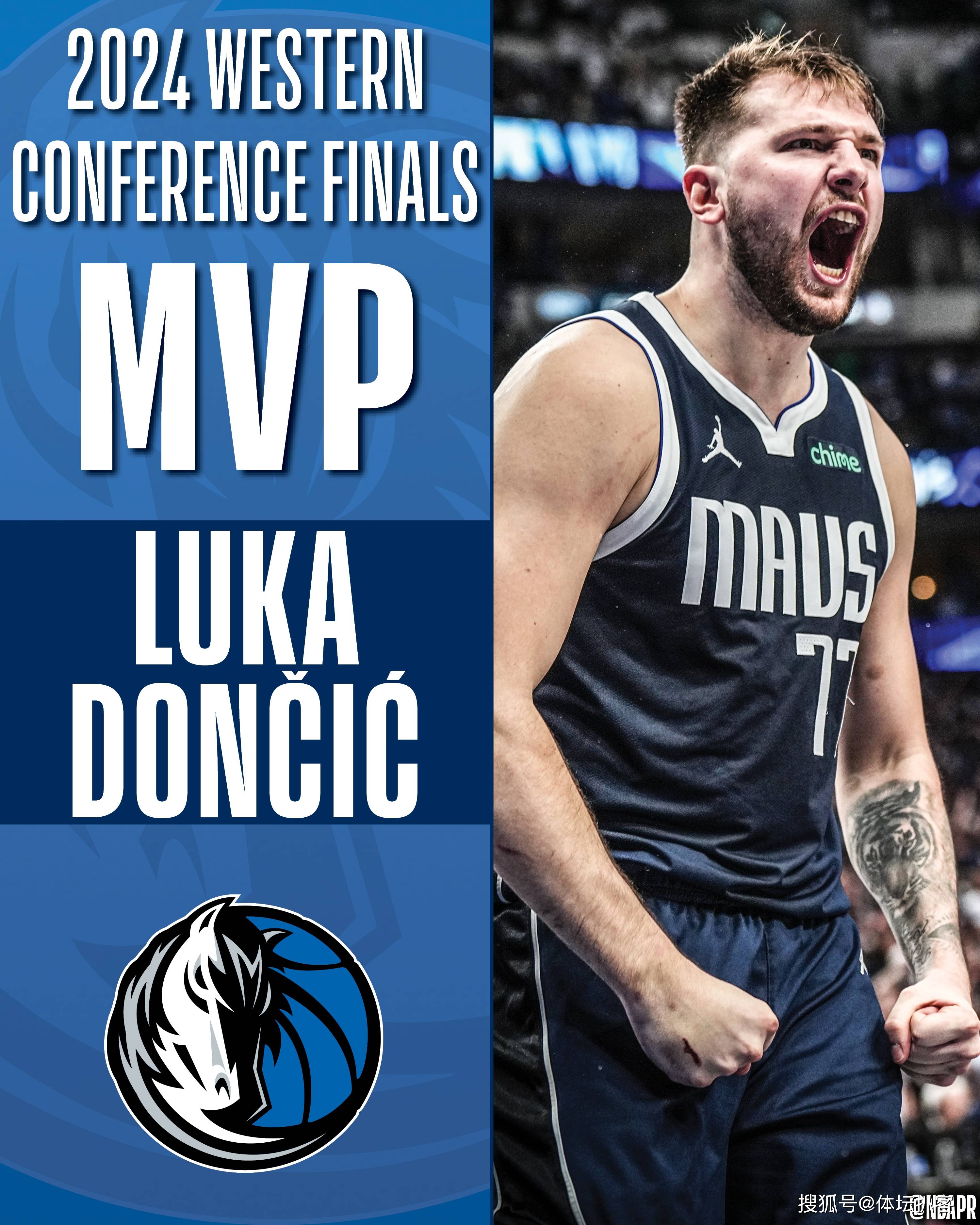 【168NBA】全票当选！东契奇斩获西决MVP：奖杯属于全队 不敢相信进总决赛了